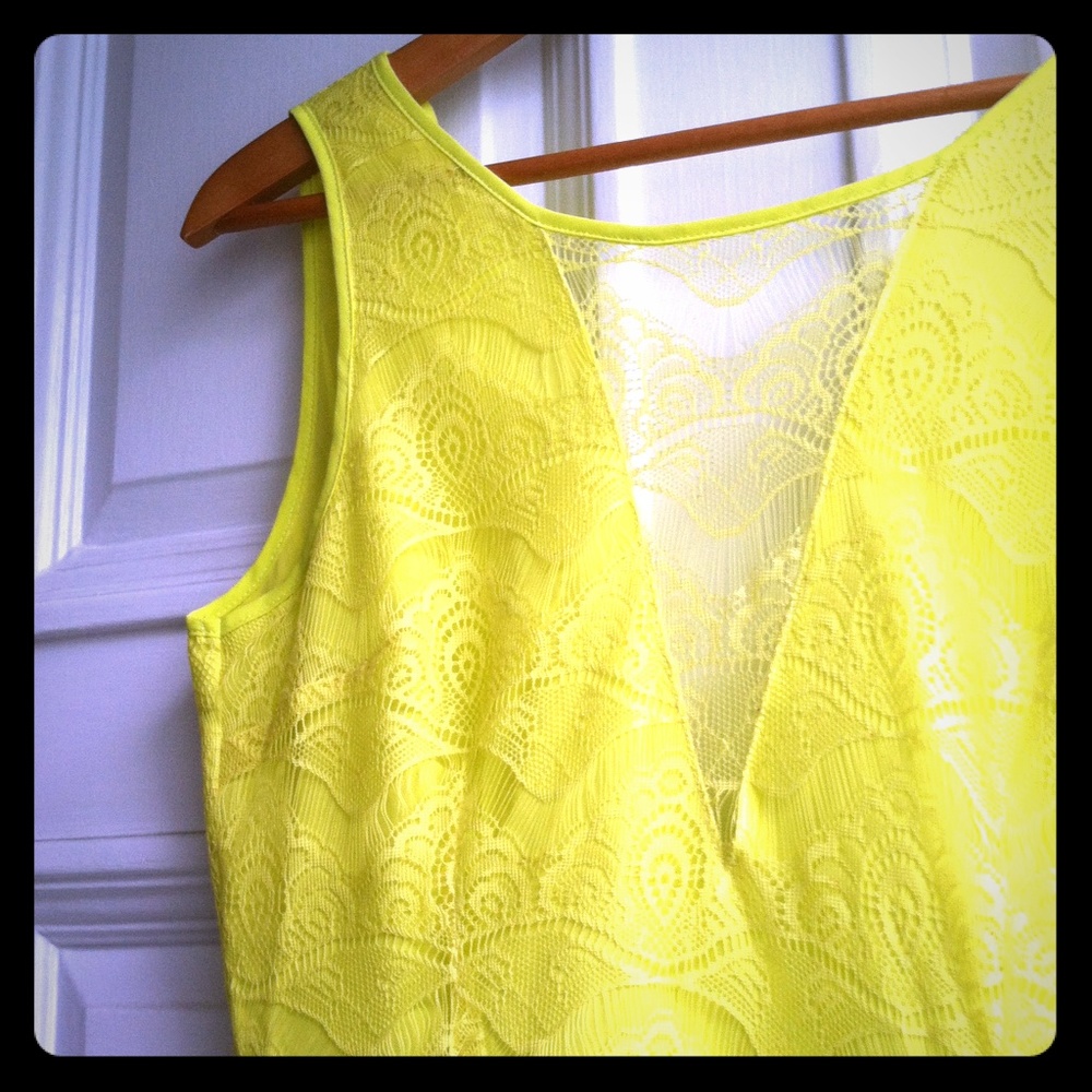 Bright Lemon Lace Romper
